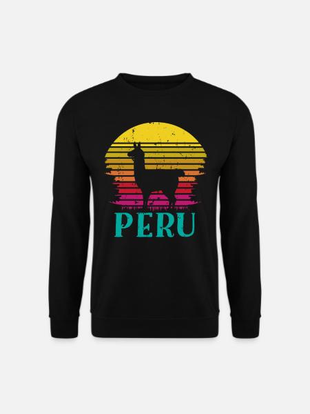 Peru, Perulama - Unisex Pullover - Schwarz