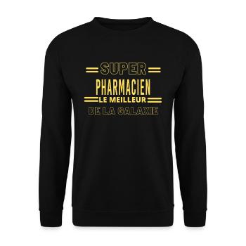 Meilleur de la galaxie PHARMACIEN - Sweat-shirt Unisexe - noir - Devant - Alina (178cm) & Michal (187cm)