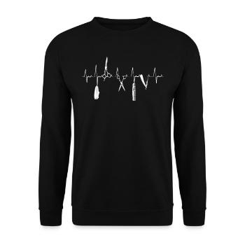 Hairdresser, Hairdresser, Barbershop - Unisex Sweatshirt - black - Front - Alina (178cm) & Michal (187cm)
