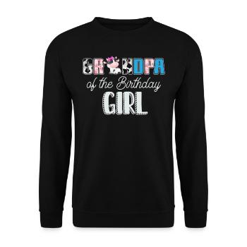 Kuhgeburtstag, Bauer Geburtstag Mädchen - Unisex Pullover - Schwarz - Vorne - Alina (178cm) & Michal (187cm)
