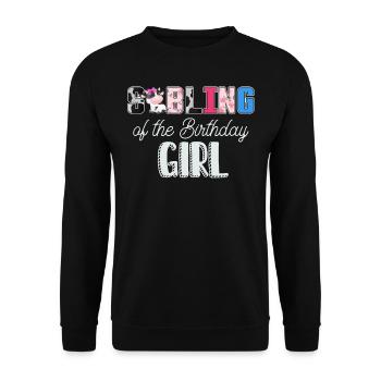Kuhgeburtstag, Bauer Geburtstag Mädchen - Unisex Pullover - Schwarz - Vorne - Alina (178cm) & Michal (187cm)