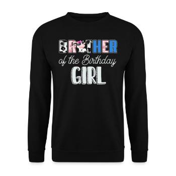 Kuhgeburtstag, Bauer Geburtstag Mädchen - Unisex Pullover - Schwarz - Vorne - Alina (178cm) & Michal (187cm)