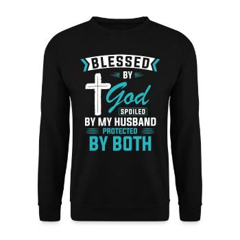 God Covenant, Psalm, Christian - Unisex Sweatshirt - black - Front - Alina (178cm) & Michal (187cm)