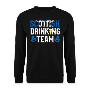 Scottish Drinking Team, Scotland - Unisex Sweatshirt - black - Front - Alina (178cm) & Michal (187cm)