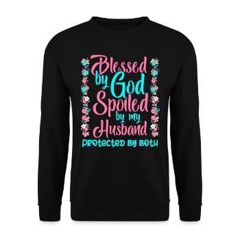 God Covenant, Psalm, Christian - Unisex Sweatshirt - black - Front - Alina (178cm) & Michal (187cm)