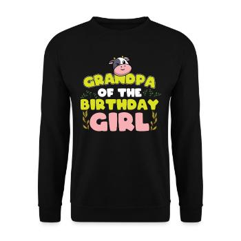 Kuhgeburtstag, Bauer Geburtstag Mädchen - Unisex Pullover - Schwarz - Vorne - Alina (178cm) & Michal (187cm)