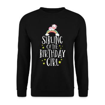 Kuhgeburtstag, Bauer Geburtstag Mädchen - Unisex Pullover - Schwarz - Vorne - Alina (178cm) & Michal (187cm)