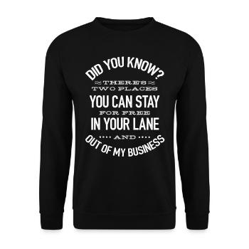 Stay Out of My Business, Funny - Unisex Sweatshirt - black - Front - Alina (178cm) & Michal (187cm)