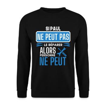 ne peut pas le réparer si Paul - Sweat-shirt Unisexe - noir - Devant - Alina (178cm) & Michal (187cm)