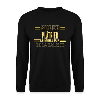 Meilleur de la galaxie PLÂTRIER - Sweat-shirt Unisexe - noir - Devant - Alina (178cm) & Michal (187cm)