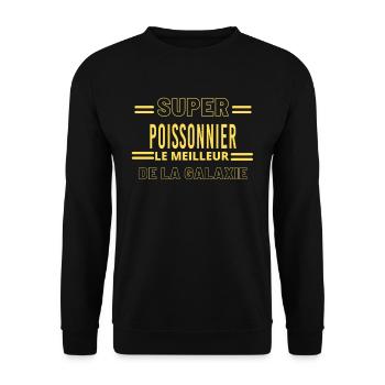 Meilleur de la galaxie POISSONNIER - Sweat-shirt Unisexe - noir - Devant - Alina (178cm) & Michal (187cm)