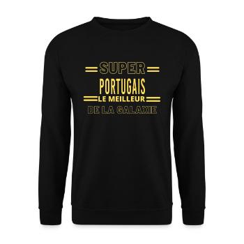 Meilleur de la galaxie PORTUGAIS - Sweat-shirt Unisexe - noir - Devant - Alina (178cm) & Michal (187cm)