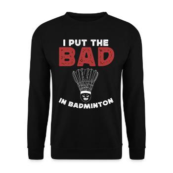 Badminton, badminton players - Unisex Sweatshirt - black - Front - Alina (178cm) & Michal (187cm)