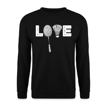 Badminton, Badminton players - Unisex Sweatshirt - black - Front - Alina (178cm) & Michal (187cm)