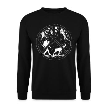 Hiking outdoors Peace and love - Unisex Sweatshirt - black - Front - Alina (178cm) & Michal (187cm)