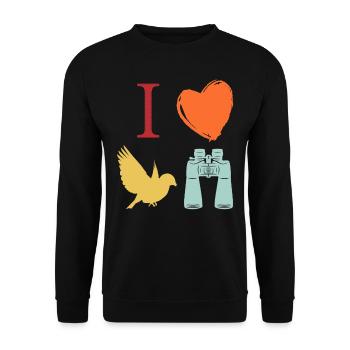 Observation des oiseaux, ornithologie - Sweat-shirt Unisexe - noir - Devant - Alina (178cm) & Michal (187cm)