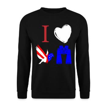 Bird watching, ornithology - Unisex Sweatshirt - black - Front - Alina (178cm) & Michal (187cm)