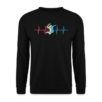 Badminton, Badminton players - Unisex Sweatshirt - black - Front - Alina (178cm) & Michal (187cm)