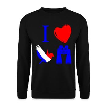 Bird watching, ornithology - Unisex Sweatshirt - black - Front - Alina (178cm) & Michal (187cm)