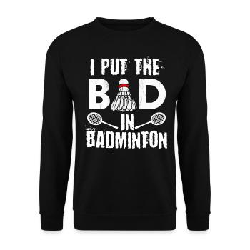 Badminton, Badminton players - Unisex Sweatshirt - black - Front - Alina (178cm) & Michal (187cm)