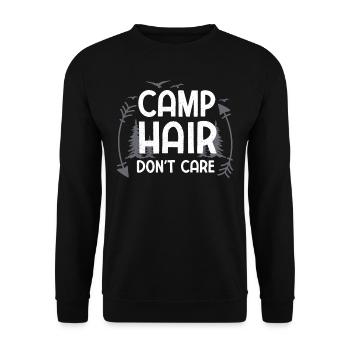 Camp hair doesn't care - Camping Glamping - Unisex Sweatshirt - black - Front - Alina (178cm) & Michal (187cm)