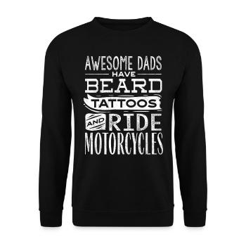 Great fathers have beard tattoos and ride motorcycles - Unisex Sweatshirt - black - Front - Alina (178cm) & Michal (187cm)