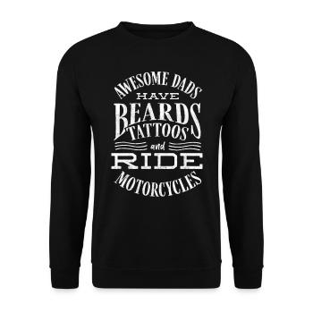 Great fathers have beard tattoos and ride motorcycles - Unisex Sweatshirt - black - Front - Alina (178cm) & Michal (187cm)
