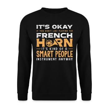 French horn player - Unisex Sweatshirt - black - Front - Alina (178cm) & Michal (187cm)