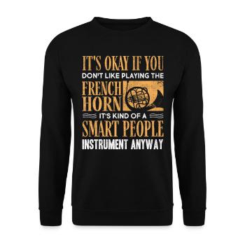 French horn player - Unisex Sweatshirt - black - Front - Alina (178cm) & Michal (187cm)