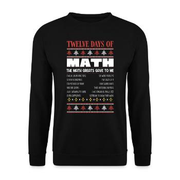 12 Tage Mathematik, Mathenoten - Unisex Pullover - Schwarz - Vorne - Alina (178cm) & Michal (187cm)