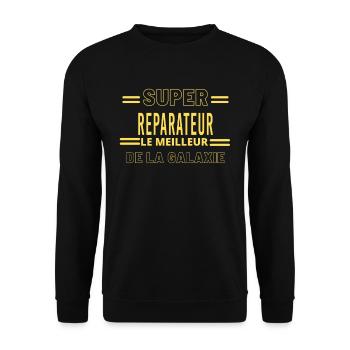 Meilleur de la galaxie REPARATEUR - Sweat-shirt Unisexe - noir - Devant - Alina (178cm) & Michal (187cm)