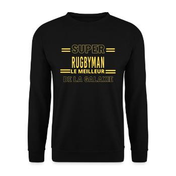 Meilleur de la galaxie RUGBYMAN - Sweat-shirt Unisexe - noir - Devant - Alina (178cm) & Michal (187cm)