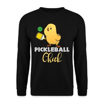 Pickleball-Chic, Pickleball Player - Unisex Sweatshirt - black - Front - Alina (178cm) & Michal (187cm)