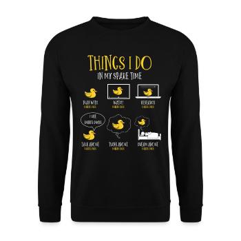 Rubber Duck Fan, Gummienten - Unisex Pullover - Schwarz - Vorne - Alina (178cm) & Michal (187cm)
