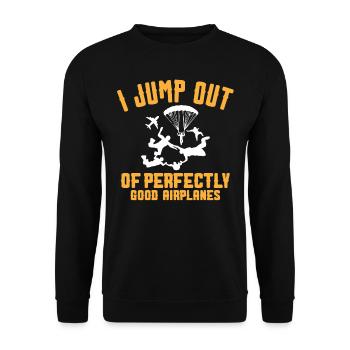 Skydiving, Skydiver - Unisex Sweatshirt - black - Front - Alina (178cm) & Michal (187cm)