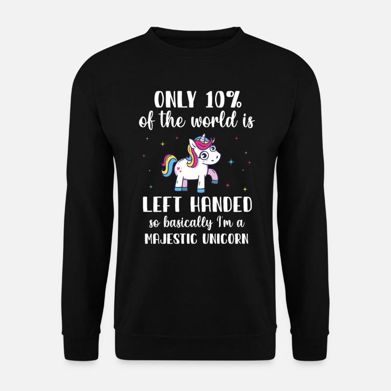 Linkshänder Einhorn - Unisex Pullover - Schwarz