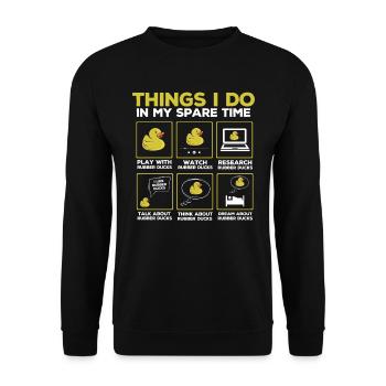 Rubber Duck Fan, Gummienten - Unisex Pullover - Schwarz - Vorne - Alina (178cm) & Michal (187cm)