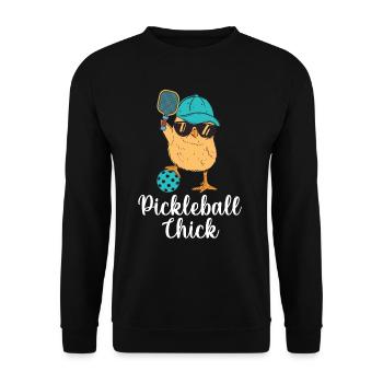 Pickleball-Chic, Pickleball Player - Unisex Sweatshirt - black - Front - Alina (178cm) & Michal (187cm)