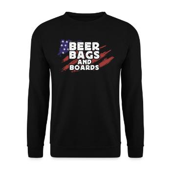Cornhole, Sitzsack, Sitzsack Werfen - Unisex Pullover - Schwarz - Vorne - Alina (178cm) & Michal (187cm)