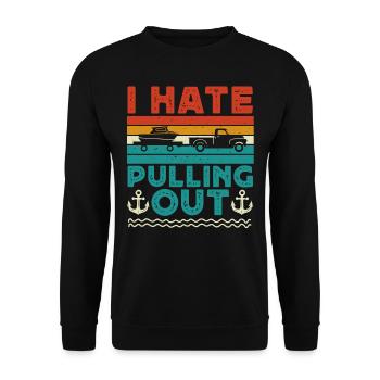 Camping, je déteste déménager, camping-car - Sweat-shirt Unisexe - noir - Devant - Alina (178cm) & Michal (187cm)