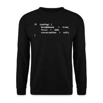 Headphones, encoders, programmers coding - Unisex Sweatshirt - black - Front - Alina (178cm) & Michal (187cm)