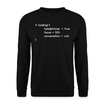 Headphones, encoders, programmers coding - Unisex Sweatshirt - black - Front - Alina (178cm) & Michal (187cm)