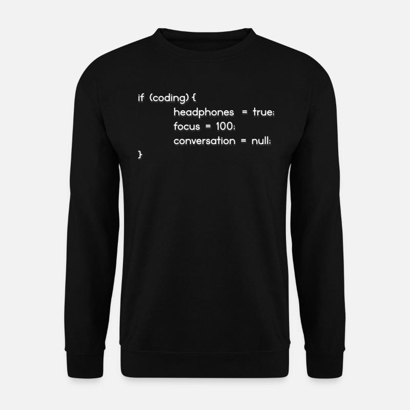 Kopfhörer, Codierer, Programmierer Codieren - Unisex Pullover - Schwarz