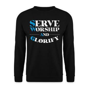 Serve worship and glorify - Unisex Sweatshirt - black - Front - Alina (178cm) & Michal (187cm)