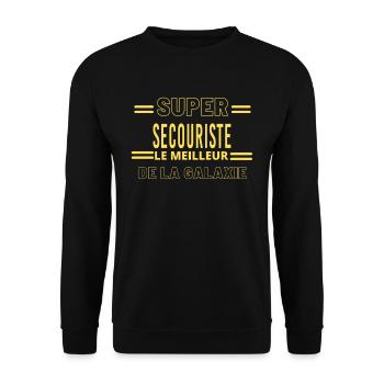 Meilleur de la galaxie SECOURISTE - Sweat-shirt Unisexe - noir - Devant - Alina (178cm) & Michal (187cm)