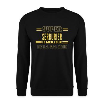 Meilleur de la galaxie SERRURIER - Sweat-shirt Unisexe - noir - Devant - Alina (178cm) & Michal (187cm)