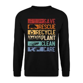 Erde Tag, Retten Sie Den Planeten - Unisex Pullover - Schwarz - Vorne - Alina (178cm) & Michal (187cm)