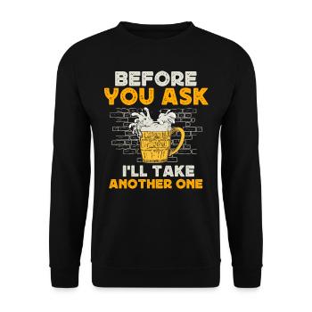 Beer drinking, party beer boozing - Unisex Sweatshirt - black - Front - Alina (178cm) & Michal (187cm)