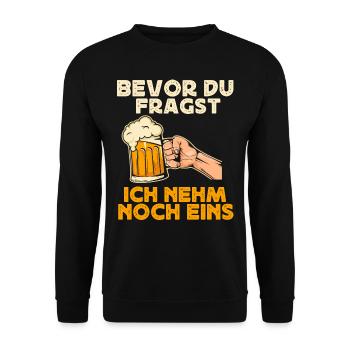 Bier Trinken, Party Bier Saufen - Unisex Pullover - Schwarz - Vorne - Alina (178cm) & Michal (187cm)