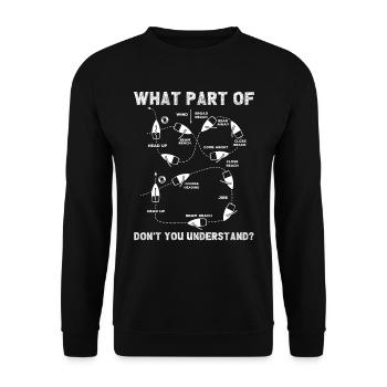 Man overboard maneuvers, sailor, sailing - Unisex Sweatshirt - black - Front - Alina (178cm) & Michal (187cm)